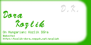 dora kozlik business card